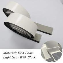 2400X57Mm Selbstklebende EVA Schaum Teak Boden Matte für Boote Terrassendielen Yacht Blatt Pad Boot Deck Matte,Hell Grau+Schwarz