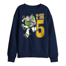 (7-8 Years, Navy) Toy Story Childrens/Kids I'm 5 Buzz Lightyear Birthday Sweatshirt