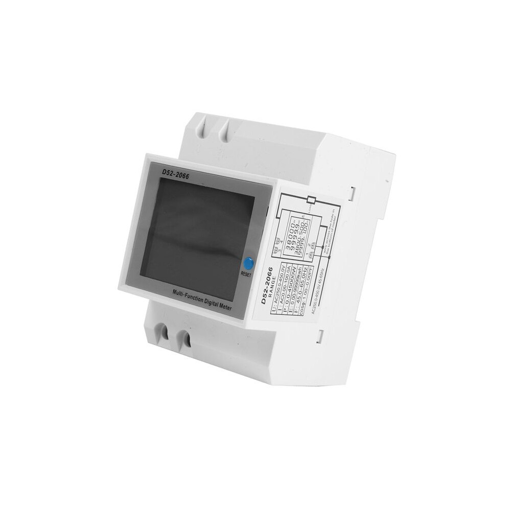 Din Rail Ac Monitor 6In1 250-450V 100A Voltage Current Power Factor Active Kwh Electric Frequency Meter Volt Amp 4711672616210