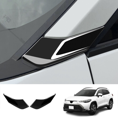 Exterior Glossy Black a Pillar Front Side Window Panel Cover Trim Garnish for    2021 2022 1