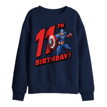 (5-6 Years, Navy) Captain America Childrens/Kids 11th Birthday Sweatshirt
