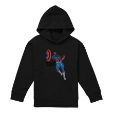 (7-8 Years, Black) Captain America Childrens/Kids Sam Wilson Doodle Pull Over Hoodie