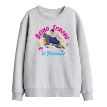 (7-8 Years, Athletic Heather) Encanto Childrens/Kids Being Strong Is Fabulous Luisa Sweatshirt