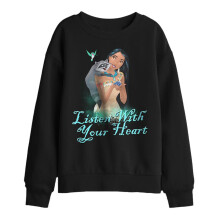 (5-6 Years, Black) Pocahontas Childrens/Kids Listen With Your Heart Sweatshirt