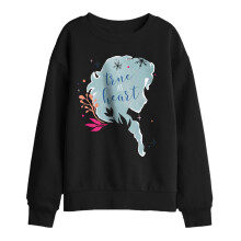 (12-13 Years, Black) Frozen Childrens/Kids True At Heart Elsa Silhouette Sweatshirt