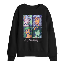 (5-6 Years, Black) Disney Princess Childrens/Kids Faces Sweatshirt