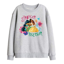 (5-6 Years, Athletic Heather) Disney Princess Childrens/Kids Stronger Together Jasmine, Tiana And Belle Sweatshirt