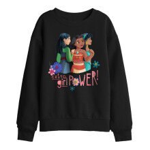 (7-8 Years, Black) Disney Princess Childrens/Kids Extra Girl Power! Mulan Moana Jasmine Sweatshirt