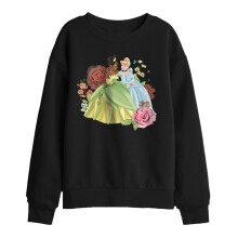 (5-6 Years, Black) Disney Princess Childrens/Kids In The Garden Tiana And Cinderella Sweatshirt