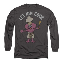 (M, Charcoal) Sesame Street Unisex Adult Let Him Cook Long-Sleeved T-Shirt