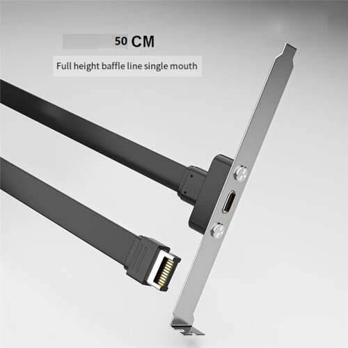 USB3.1 Baffle Cable 19PIN/TYPE-E to TYPE-C Front C  Chassis PCI Bit 10Gbps Short Flat Cable 50cm 1