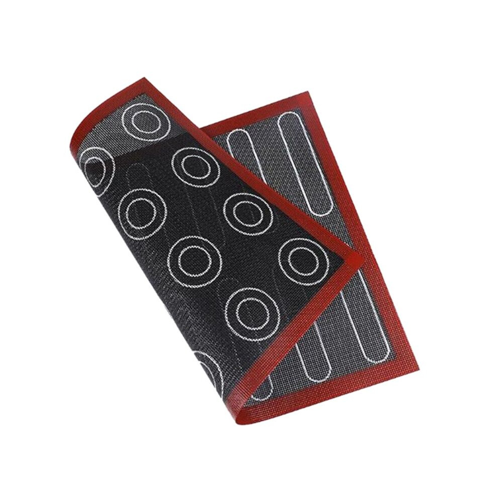 Semoic Silicone 30X40 Cm Reversible Printed Macaron Puff Baking Mat Non-Stick Pastry Oven Cake Perforated Sheet Liner