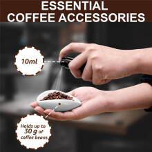 Coffee Bean Dosing Cup and RDT Spray Bottle and Spoon 3-Piece Set, Coffee Bar Accessories, Ceramic Dosing Vessels White