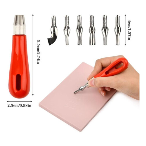 12Pack Linoleum Blocks for Printmaking with Cutter Tools, Rubber Stamp Making Kit Linoleum Printmaking Kit for DIY 1