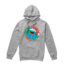 (XXL, Athletic Heather) Sesame Street Unisex Adult Official Cookie Tester Heather Christmas Hoodie