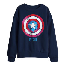 (5-6 Years, Navy) Captain America Childrens/Kids Drip Shield Sweatshirt