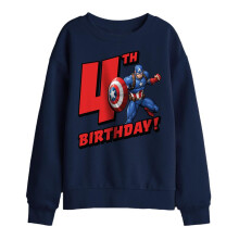 (9-11 Years, Navy) Captain America Childrens/Kids 4th Birthday Sweatshirt