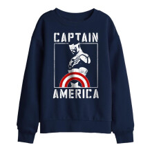 (5-6 Years, Navy) Captain America Childrens/Kids Stencil Sweatshirt