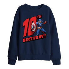(7-8 Years, Navy) Captain America Childrens/Kids 10th Birthday Sweatshirt