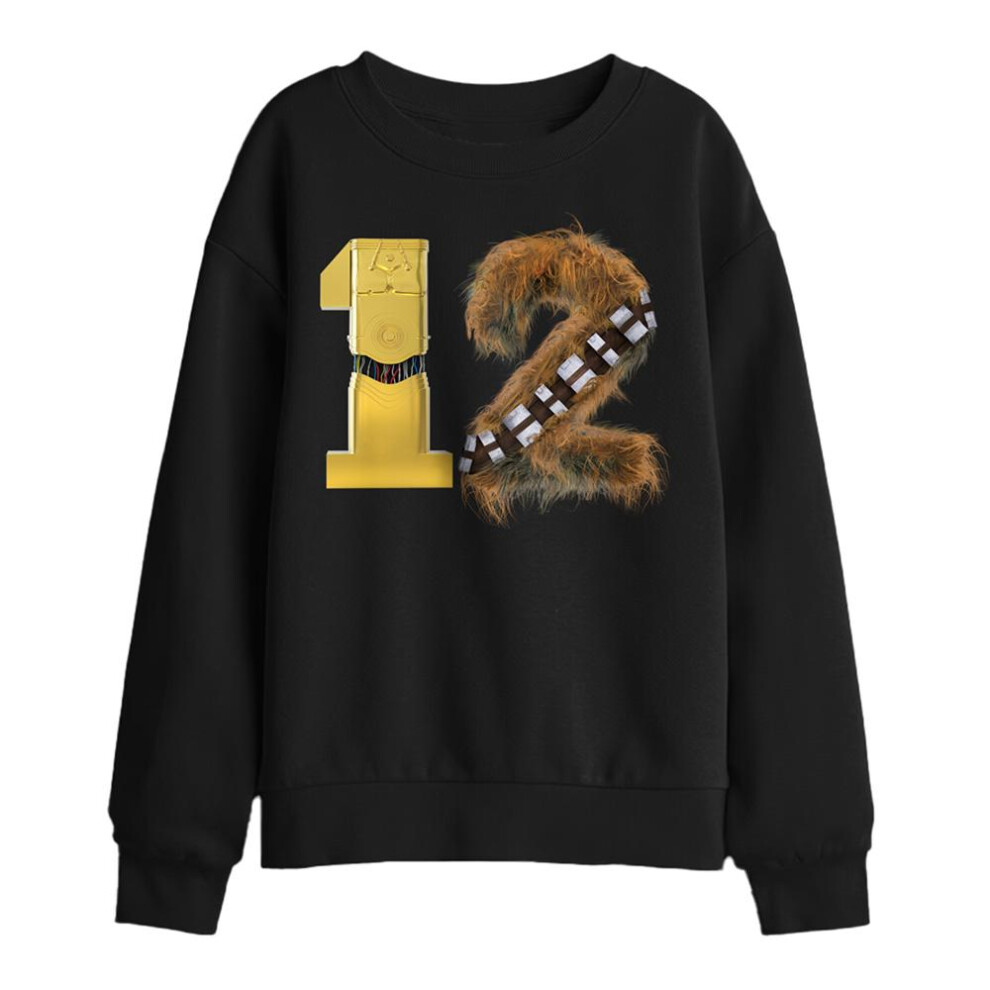 Star Wars (12-13 Years, ) Childrens/Kids C3po Chewbacca 12 Sweatshirt Black