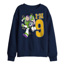 (5-6 Years, Navy) Toy Story Childrens/Kids I'm 9 Buzz Lightyear Birthday Sweatshirt