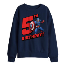 (7-8 Years, Navy) Captain America Childrens/Kids 5th Birthday Sweatshirt