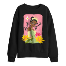 (7-8 Years, Black) The Princess and the Frog Childrens/Kids Strong Spirit Tiana Sweatshirt