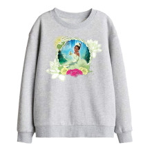 (12-13 Years, Athletic Heather) The Princess and the Frog Childrens/Kids Floral Bayou Beauty Tiana Sweatshirt