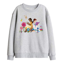 (7-8 Years, Athletic Heather) Disney Princess Childrens/Kids Love To Read Tiana & Belle Sweatshirt
