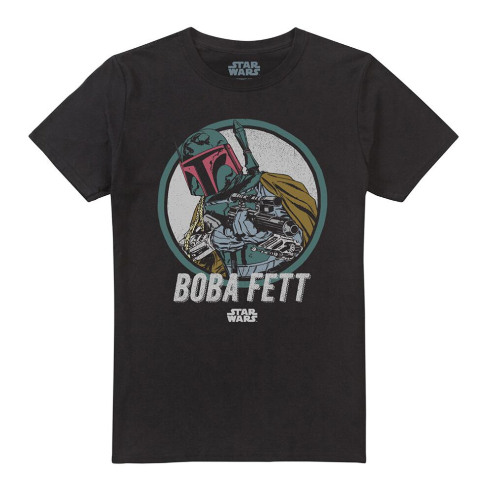 Star Wars (3Xl, ) Unisex Adult Boba Retro T-Shirt Black