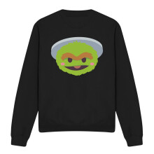 (XXL, Black) Sesame Street Unisex Adult Oscar The Grouch Kawaii Face Sweatshirt