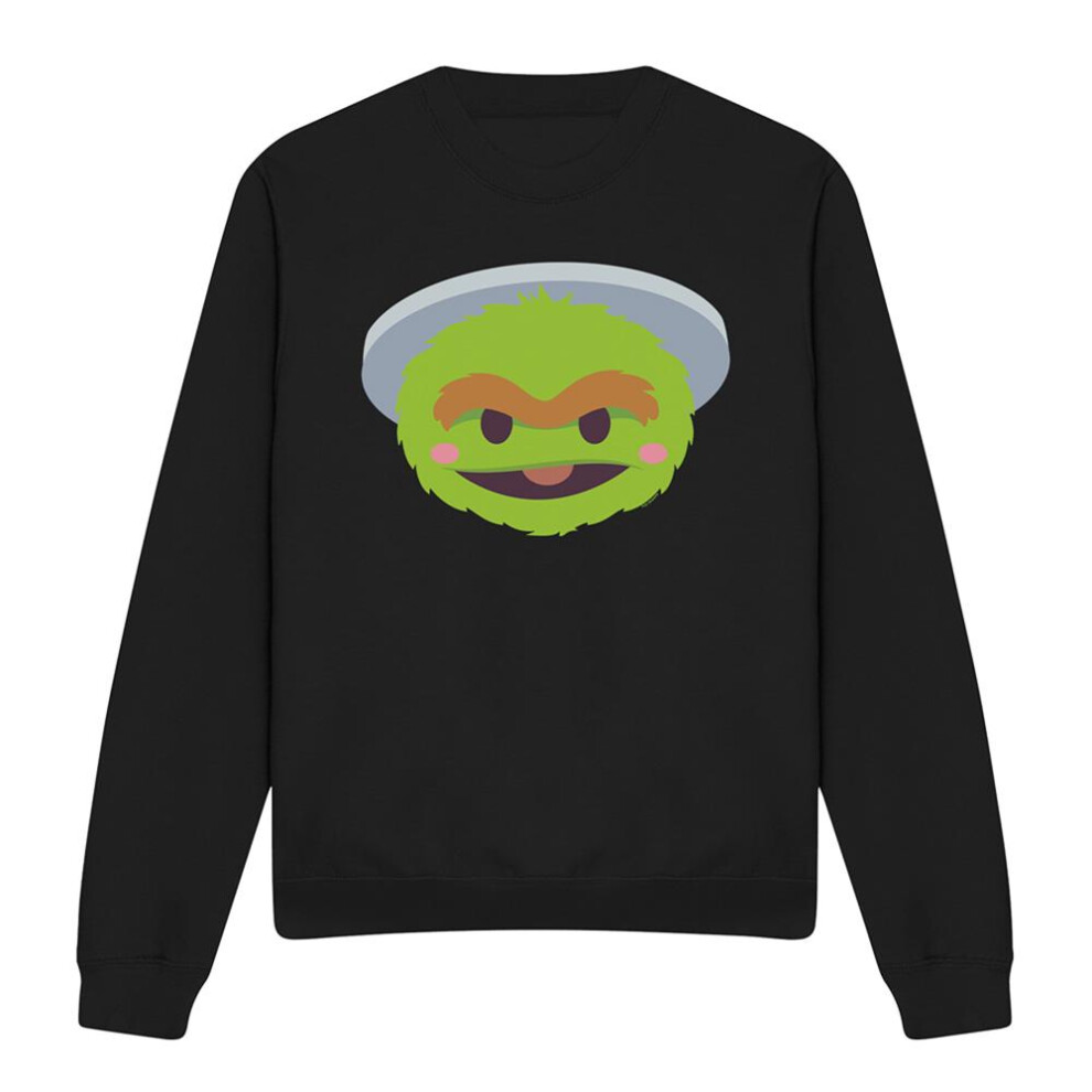 Sesame Street (M, ) Unisex Adult Oscar The Grouch Kawaii Face Sweatshirt Black