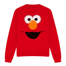 (L, Red) Sesame Street Unisex Adult Elmo Crayon Sketch Sweatshirt