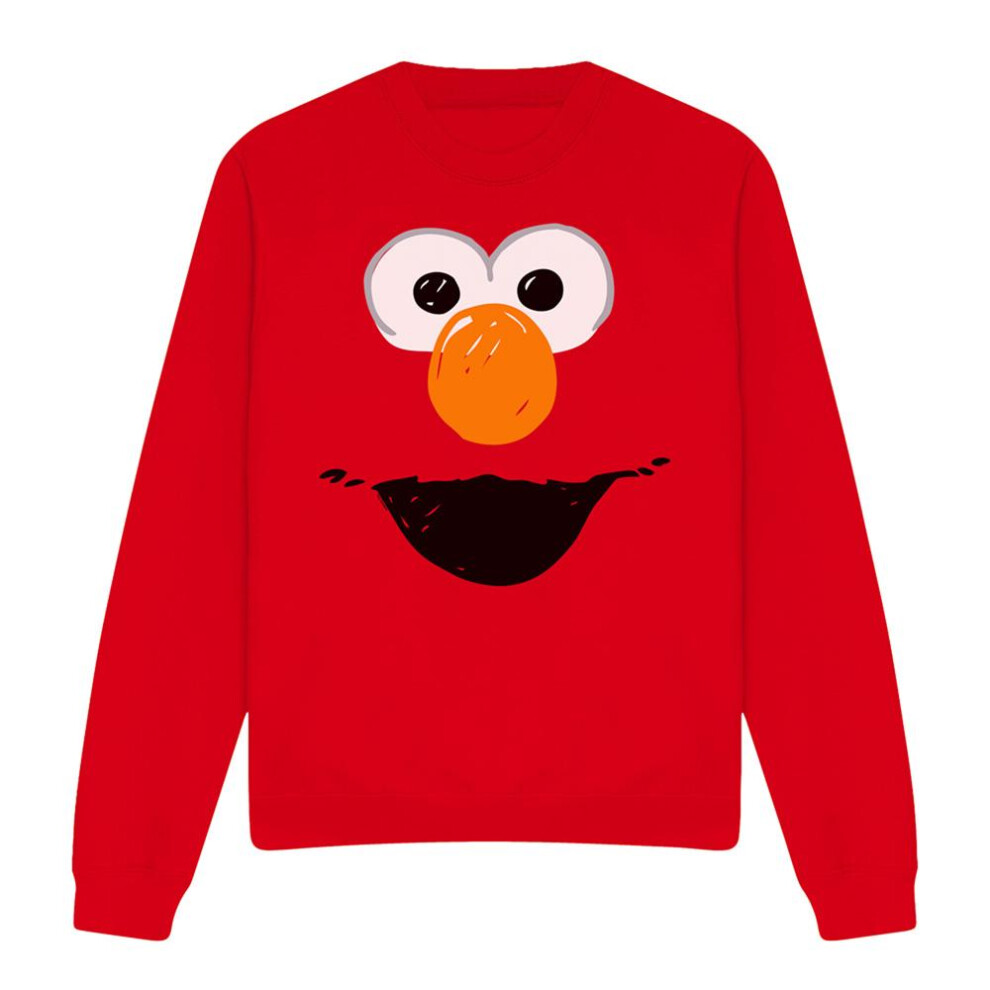 Sesame Street (Xxl, ) Unisex Adult Elmo Crayon Sketch Sweatshirt Red