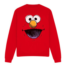 (S, Red) Sesame Street Unisex Adult Retro Elmo Sketch Sweatshirt