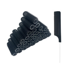 MOODKEY 36PCS Selbsthaftende Kleine Haarwickler Hitzefreie Roller Friseurbedarf DIY Lockenstyling