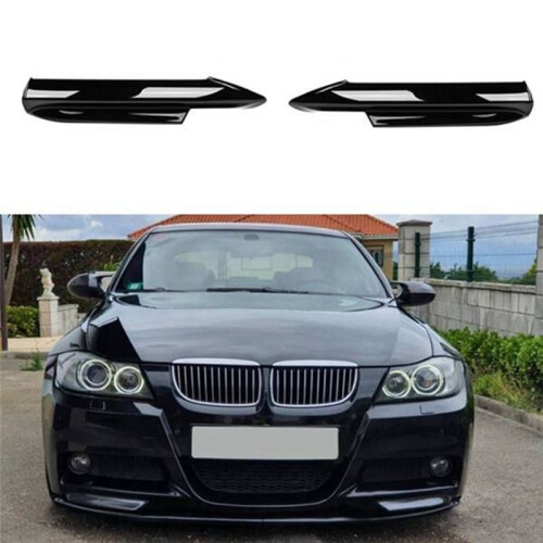 Car Front Bumper Lip Diffuser Splitter Winglet Apron Spoiler for  3 Series E90 E91 2005-2008 Glossy Black 2