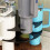6 Slots Rotating Cup Organizer Wooden Storage Rack for 40oz Cup Accessories 6