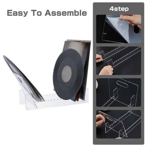 Suporte de Armazenamento de Discos de Vinil para Álbuns de LP de 12 e 10 Polegadas, Suporte de Exposição de Discos de Acrílico 2