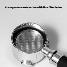 Stainless Steel 51mm Bottomless Hollow Simple Style Long Coffee Handle for Coffee Maker Detachable Design,A