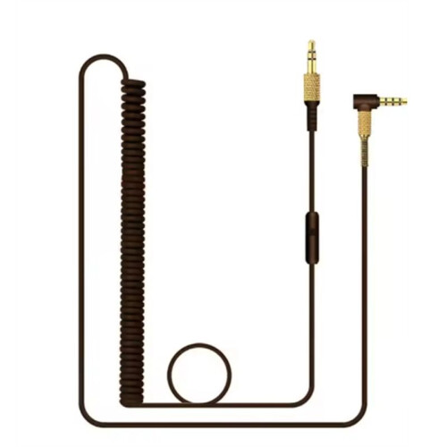 Extendable Coiled Cable Headset Cord for  1 Earphones Convenient Headset Cable Light Brown