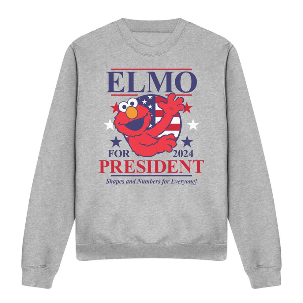 Sesame Street (Xl, Athletic) Unisex Adult Elmo For President 2024 Sweatshirt Multicoloured