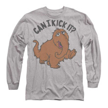 (M, Athletic Heather) Sesame Street Unisex Adult Can I Kick It? Heather Long-Sleeved T-Shirt
