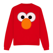 (XXL, Red) Sesame Street Unisex Adult Elmo Eyes Sweatshirt