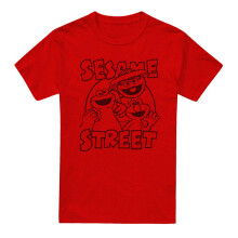 (XL, Red) Sesame Street Unisex Adult Group Crunch Heather T-Shirt