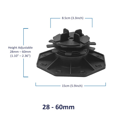 (28-60mm, Pack of 1) Adjustable Pedestal Support for Paving 1