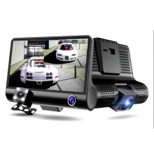 3 Cameras Lens 4.0 Inch Car DVR Camera Recorder FHD 1080P Night Vision Dash Cam Support Rearview Camera