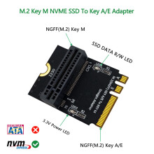 M.2 NVME Adapter SSD PCIE M2 NGFF Key M to M.2 Key A/E Adapter Vertical Installation for 2230 M2 NVME SSD Riser Card