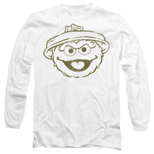 (M, White) Sesame Street Unisex Adult Oscar The Grouch Mono Long-Sleeved T-Shirt