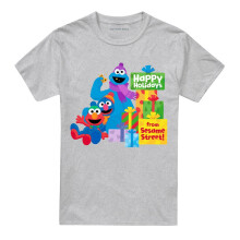 (5XL, Athletic Heather) Sesame Street Unisex Adult Happy Holidays Gifts T-Shirt